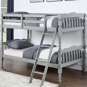 TT Bunkbed 069 - Finish: Gray<br><br>Available in White & Dark Blue Finish<br><br>Dimensions: 82 L X 43 W X 60 H