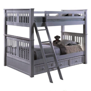 FF Bunkbed 038 - Finish: Gray<br><br>Available in Twin over Full & Twin over Twin<br><br>Available in Black, Blue, White & Espresso<br><br>Dimensions: 82.7 L x 43.6 W x 73.4 H