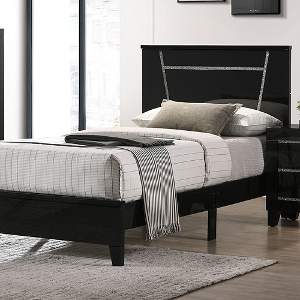 Twin Bed 047 - Finish: Black<br><br>Dimensions: 78 3/4 L X 41 3/4 W X 42 3/8 H