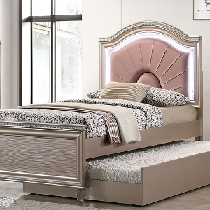 Full Bed 217 - Finish: Rose Gold<br><br>Available in Twin Size<br><br>Dimensions: 80 1/2 L X 41 3/4 W X 54 H
