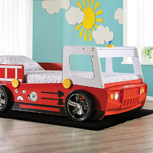 Item # 024CARBED - Finish: Red<br><br>Dimensions: 84 1/2 L X 47 1/4 W X 35 1/2 H