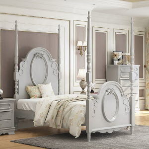 Twin Bed 017 - Finish: Gray<br><br>Available in Full Size<br><br>Dimensions: 82 L X 42 W X 78 H