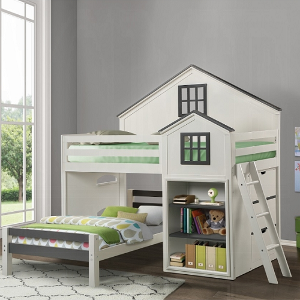 Item # 027FUN - Finish: Gray & White<br><br>Twin Bed Sold Separately<br><br>Dimensions: 80 L X 44 W X 78 H