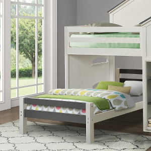 Twin Bed 061 - Finish: Gray & White<br><br>Dimensions: 80 L X 42.5 W X 19.5 H