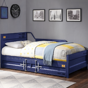 Twin Bed 065 - Finish: Blue<br><br>Available in White, Gunmetal & Red<br><br>Dimensions: 79 L X 42 W X 34 H