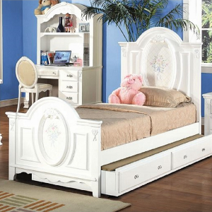 Full Bed 229 - Finish: White<br><br>Available in Twin Size<br><br>Available in Gray<br><br>Dimensions: 81 L X 58 W X 57 H
