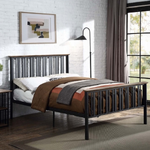 Twin Bed 069 - Finish: Antique Oak & Black<br><br>Available in Full Size<br><br>Dimensions: 79 L X 41 W X 44 H

