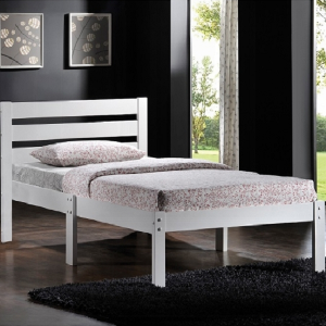 Twin Bed 073 - Finish: White<br><br>Available in Full Size<br><br>Dimensions: 78 L X 42 W X 32 H