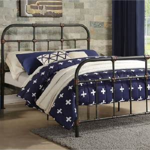 Full Bed 233 - Finish: Sandy Gray Finish w/ Copper Handbrush Accent<br><br>Available in Twin Bed<br><br>Dimensions: 80 L X 58 W X 45 H