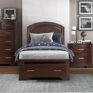 Twin Bed 013 - Finish: Cherry<br><br>Available in White<br><br>Available in Full Size<br><br>Dimensions: 42 x 81.5 x 49.5 H