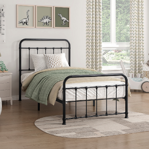 Twin Bed 100 - Finish: Black<br><br>Available in Full Size<br><br>Dimensions: 42 x 78.5 x 46 H