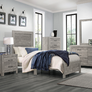 Twin Bed 105 - Finish: Gray<br><br>Available in Full Size<br><br>Dimensions: 41.5 x 79.5 x 54 H