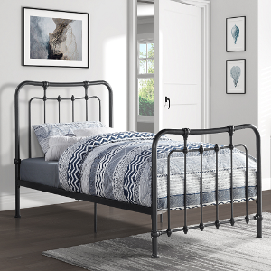 Twin Bed 108 - Finish: Gunmetal<br><br>Available in Full Size<br><br>Dimensions: 42 x 78.5 x 47 H
