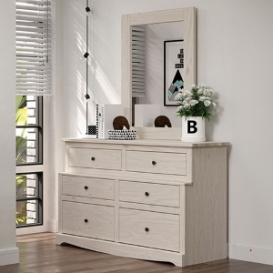 Item # 006DR - Finish: Rustic White<br><br>Available in Rustic Mahogany & Rustic Gray Finish<br><br>Dimensions: 52 W X 20.5 D X 34 H
