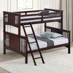 TF Bunkbed 054 - Finish: Dark Walnut<br><br>Available in White & Stain Gray Finish<br><br>Dimensions: 72.5 W X 80 D X 65.5 H
