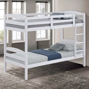 TT Bunkbed 085 - Finish: White<br><br>Available in Gray & Espesso Finish<br><br>Dimensions: 79 W X 42.5 D X 65 H
