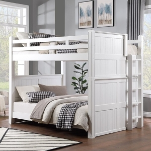 QQ Bunkbed 001 - Finish: White<br><br>Available in Black, Blue, Grey & Espresso<br><br>Dimensions: 66 W x 92 L x 70 H 

