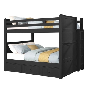 QQ Bunkbed 002 - Finish: Black<br><br>Available in White, Grey, Espresso & Blue<br><br><b>Storage & Trundle Sold Separately</b><br><br>Dimensions: 66 W x 92 L x 70 H