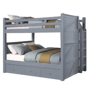 QQ Bunkbed 003 - Finish: Grey<br><br>Available in Black, White, Blue & Espresso<br><br><b>Storage & Trundle Sold Separately</b><br><br>Dimensions: 66 W x 92 L x 70 H
