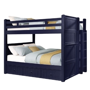 QQ Bunkbed 005 - Finish: Blue<br><br>Available in Espresso, Black, White & Grey<br><br><b>Storage & Trundle Sold Separately<b><br><br>Dimensions: 66 W x 92 L x 70 H