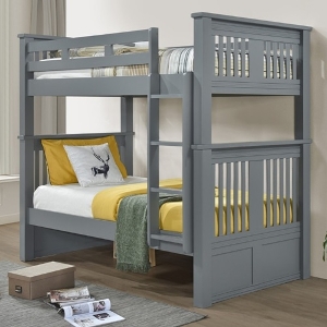 FF Bunkbed 020 - Finish: Grey<br><br>Available in Espresso & White<br><br>Available in XL Twin over Twin Bunk Bed<br><br>Dimensions: 59 W x 87 L x 71 H
