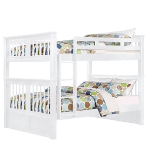 QQ Bunkbed 008 - Finish: White<br><br>Available in Grey & Espresso Finish<br><br>Available in Twin/Twin, Twin/Full & Full/Full Bunkbed<br><br>Dimensions: 66 W x 87 L x 71 H