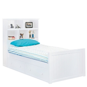 Captains Bed 004 - Finish: White<br><br>Available in Full Size<br><br>Available in Gray, Blue & Espresso<br><br>Dimensions: 42 W x 86 L x 53 H