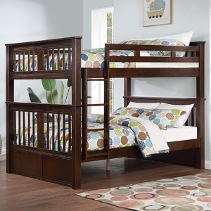 QQ Bunkbed 111 - Finish: Espresso<br><br>Available in White & Gray Finish<br><br>Dimensions: 66 W x 87 L x 71 H