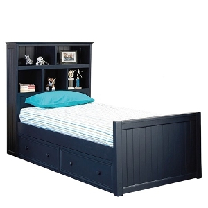 Captains Bed 007 - Finish: Blue<br><br>Available in Full Size<br<br>Available in Gray, White & Espresso