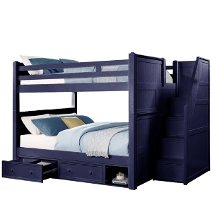 QQ Bunkbed 114 - Finish: Blue<br><br>Available in White, Black, Espresso & Gray Finish<br><br>Dimensions: 66 W x 107 3/4 L x 71 H
