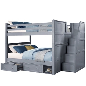 QQ Bunkbed 115 - Finish: Gray<br><br>Available in White, Blue, Espresso & Black Finish<br><br>Dimensions: 66 W x 107 3/4 L x 71 H