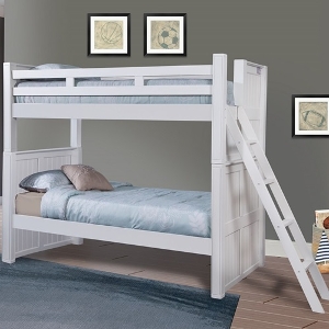 XL Twin Bunkbed 001 - Finish: White<br><br>Available in Black, Blue & Gray Finish<br><br>Dimensions: 43 W x 116 L x 71 H