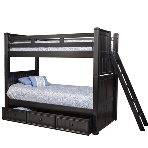 XL Twin Bunkbed 002 - Finish: Black<br><br>Available in White, Gray & Blue<br><br>Dimensions: 43 W x 116 1/2 L x 71 H 
