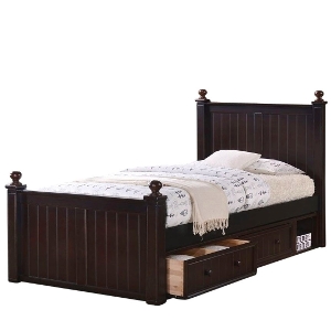 XL Full Bed 004 - Finish: Espresso<br><br>Available in White, Blue & Gray Finish<br><br>Dimensions: 58 W x 87 L x 49 1/2 H
