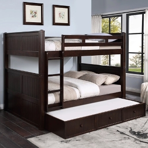 QQ Bunkbed 119 - Finish: Esprseso<br><br>Available in Blue, Black, Gray, White & Antique Oak Finish<br><br>Dimensions: 66 W x 87 L x 71 H