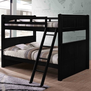 QQ Bunkbed 127 - Finish: Black<br><br>Available in Grey, Blue, White, Antique Oak or Espresso Finish<br><br>Dimensions: 66 W x 87 L x 71 H