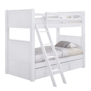 XL Twin Bunkbed 004 - Finish: White<br><br>Available in Espresso, Gray, Black & Blue<br><br>Dimensions: 43 W x 87 L x 71 H

