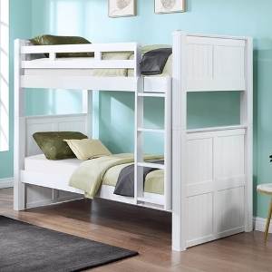 XL Twin Bunkbed 005 - Finish: White<br><br>Available in Espresso, Gray, Black & Blue<br><br>Dimensions: 43 W x 87 L x 71 H