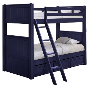 XL Twin Bunkbed 006 - Finish: Blue<br><br>Available in Espresso, Gray, Black & White<br><br>Dimensions: 43 W x 87 L x 71 H