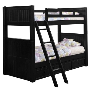 XL Twin Bunkbed 007 - Finish: Black<br><br>Available in Espresso, Gray, White & Blue<br><br>Dimensions: 43 W x 87 L x 71 H