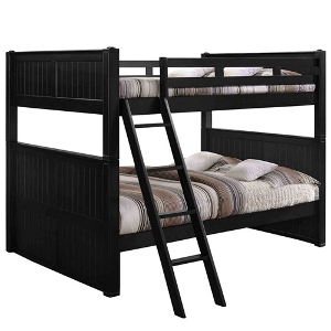 XL Full Bunkbed 002 - Finish: Black<br><br>Available in Espresso, Gray, White & Blue<br><br>Dimensions: 59 W x 87 L x 71 H
