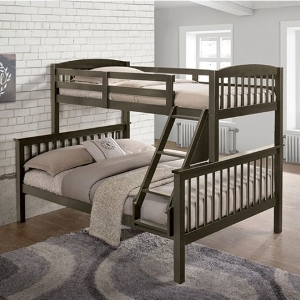 TF Bunkbed 130 - Finish: Gray<br><br>Available in White, Dark Cherry & Dark Walnut Finish<br><br>Dimensions: 60 W X 81 D X 68 H
