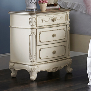 Item # A0416NS - Finish: Antique White with Gray Rub-Through Finish<br><br>Dimensions: 24 x 17 x 28.75H
