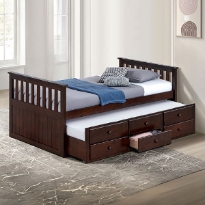 Twin Bed 155 - <br><br>Dark Walnut<br>
43.5
