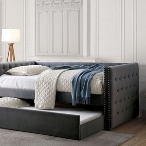 Item # A0125WD - Finish: Gray<br><br>Daybed Dimensions: 87 5/8L X 43W X 34 1/4H<br><br>Trundle Dimensions: 77 1/4L X 41 1/4W X 12 1/2H