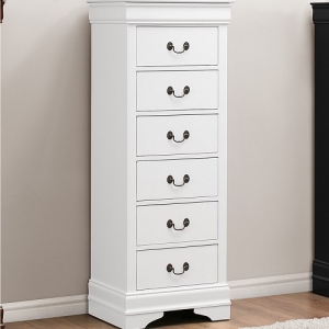 Item # 286LCH - Contemporary Style Dresser in Burnished White Finish with metal glides