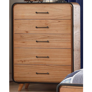 Item # 252CH 5 Drawer Chest - Finish: Oak with Black Trim<br><br>Dimensions: 36