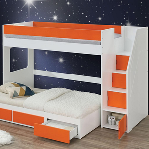 Item # 254TR Twin Trundle w/ 3 Drawers - Finish: White/Orange<br><br>Bed Sold Separately<br><br>Dimensions: 75