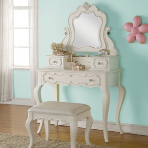 Item # 085V - Finish: Pearl White<br><br>Dimensions:<br><br>Vanity: 39W x 18D x 32H<br><br>Mirror: 36W x 12D x 32H