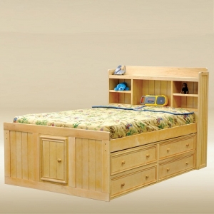 Item # A0060CPT - Full Captains Bed<br>Finish: Birch<br>Available in Black, Dark Pecan, Pecan, White, and Walnut<br>Dimensions: 86W x 55D x 53H
